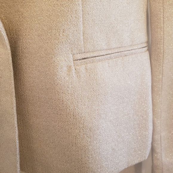 Talbots 2pc Blazer And Pant Set Metallic Gold Cotton Blend Sz 2 Holiday Formal - Picture 11 of 16